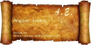 Angler Endre névjegykártya